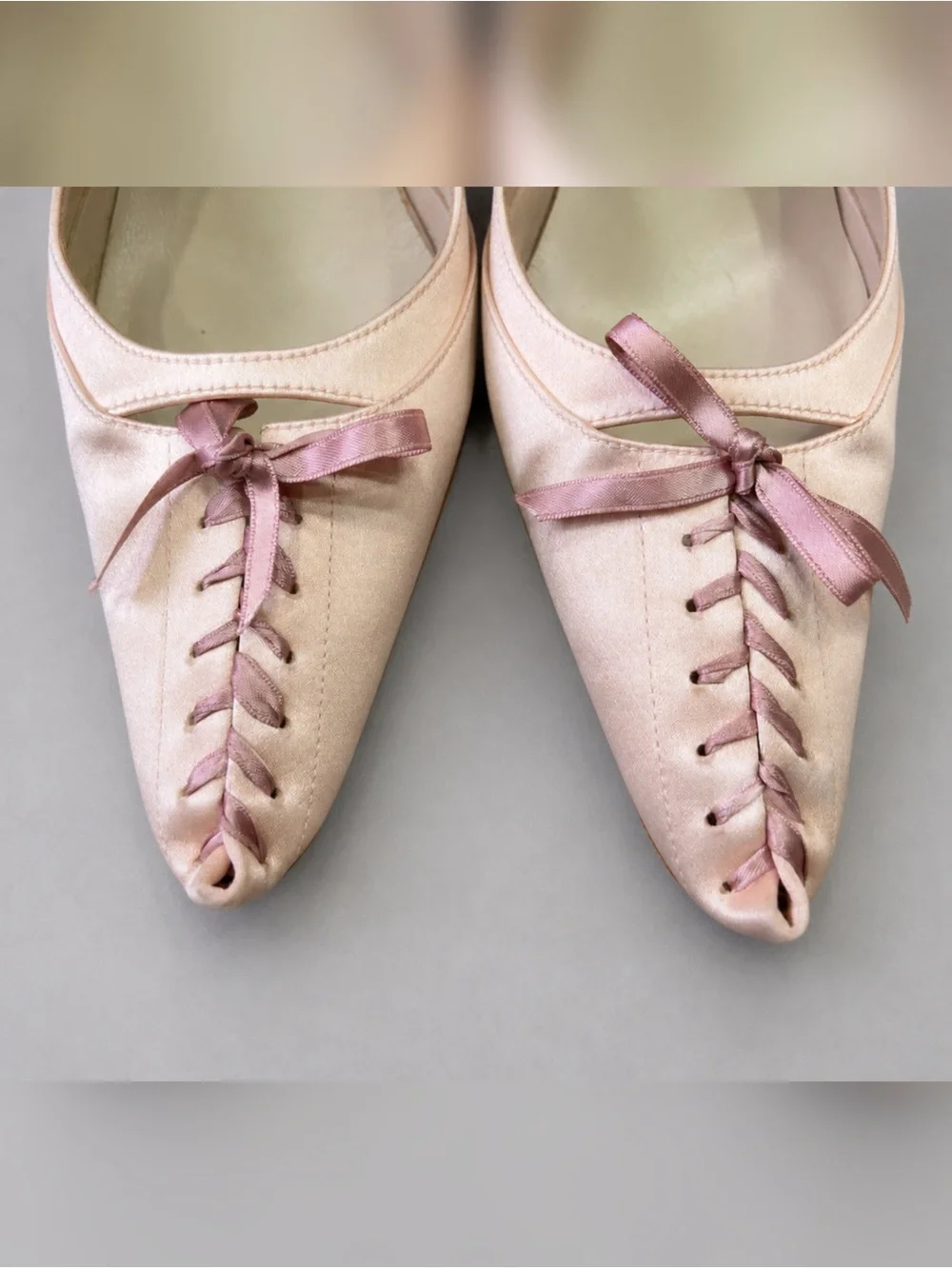 Rare Vintage Christian Louboutin Pink Corset Satin Slingback Pumps - Picture 5 of 6